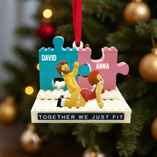 Load image into Gallery viewer, Together We Just Fit - Personalized Couple Ornament Ornament PopCulturePrints
