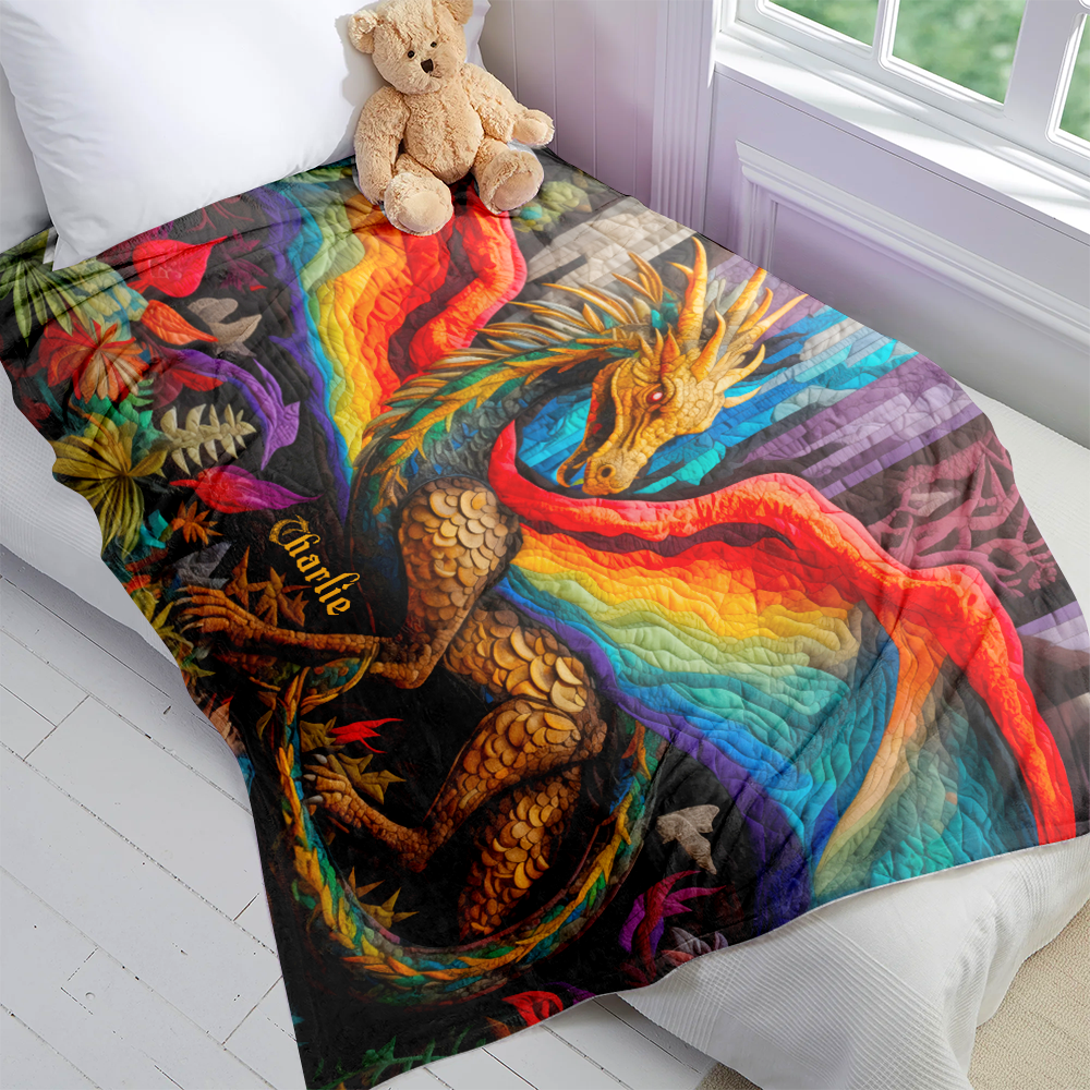 Personalized LGBT Pride Dragon Blanket