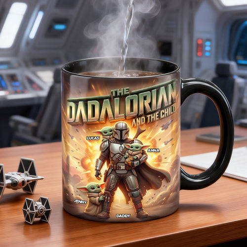 “The Dadalorian and The Child: A Tribute to Fatherhood” - Personalized Magic Mug for Dad, Grandpa, and Any Father Figure Coffee Mug PopCulturePrints