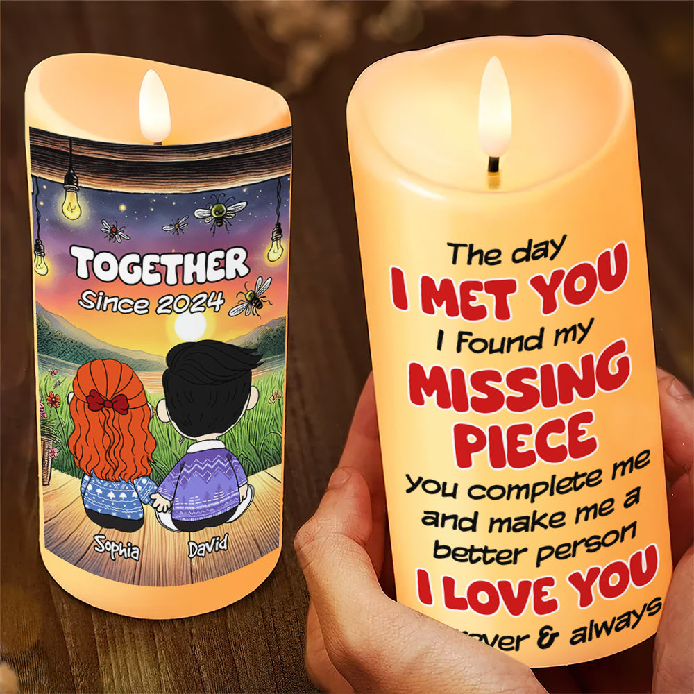 Personalized LED Candle for Couples - Romantic Valentine's Day Gifts Led Candle PopCulturePrints