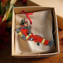 Load image into Gallery viewer, Personalized Firefighter Photo Ornament - Heroic Tribute Keepsake Ornament PopCulturePrints
