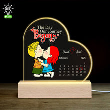 Load image into Gallery viewer, Personalized LED Light Calendar for Couples - The Day Our Journey Began Led Night Light PopCulturePrints

