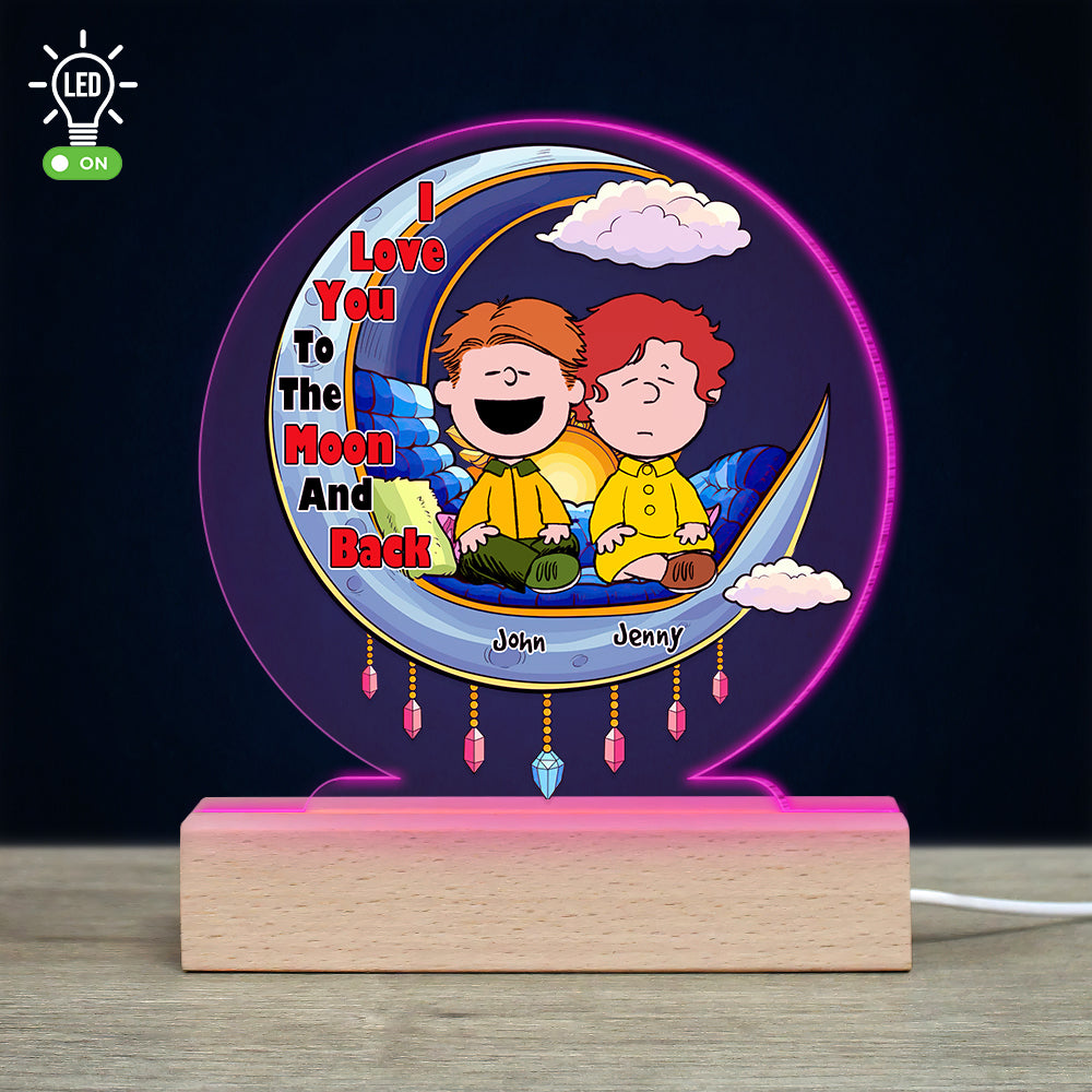 Custom LED Night Light for Couples | Valentine's Day Gifts | Love You To The Moon & Back Led Night Light PopCulturePrints