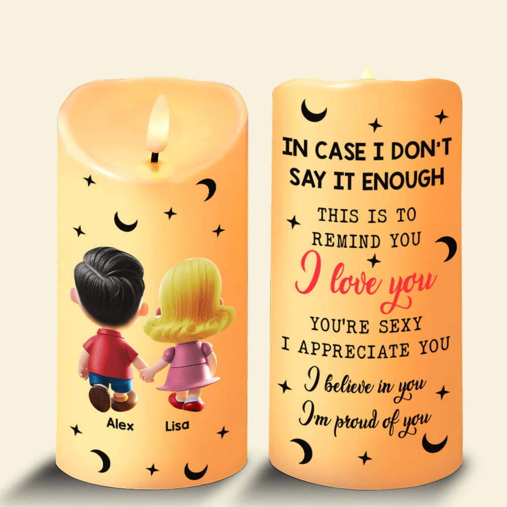 Personalized LED Candle for Couples - Cartoon Design Led Candle PopCulturePrints