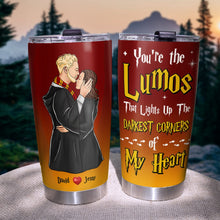 Load image into Gallery viewer, Personalized Lumos Love Quote Travel Tumbler
