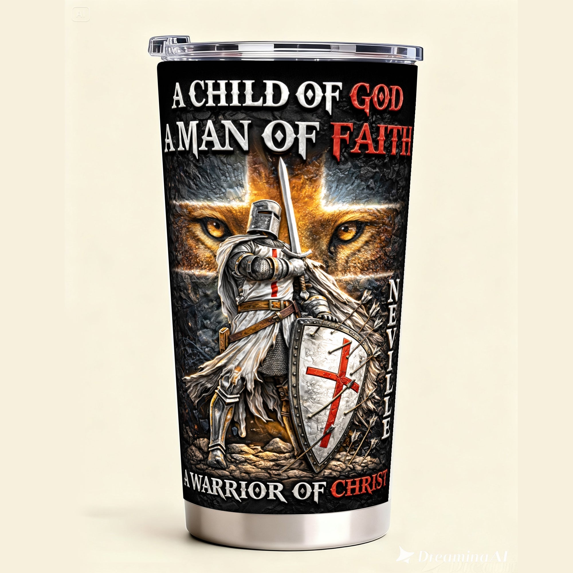 A Warrior Of Christ - Personalized Tumbler for Faithful Believers