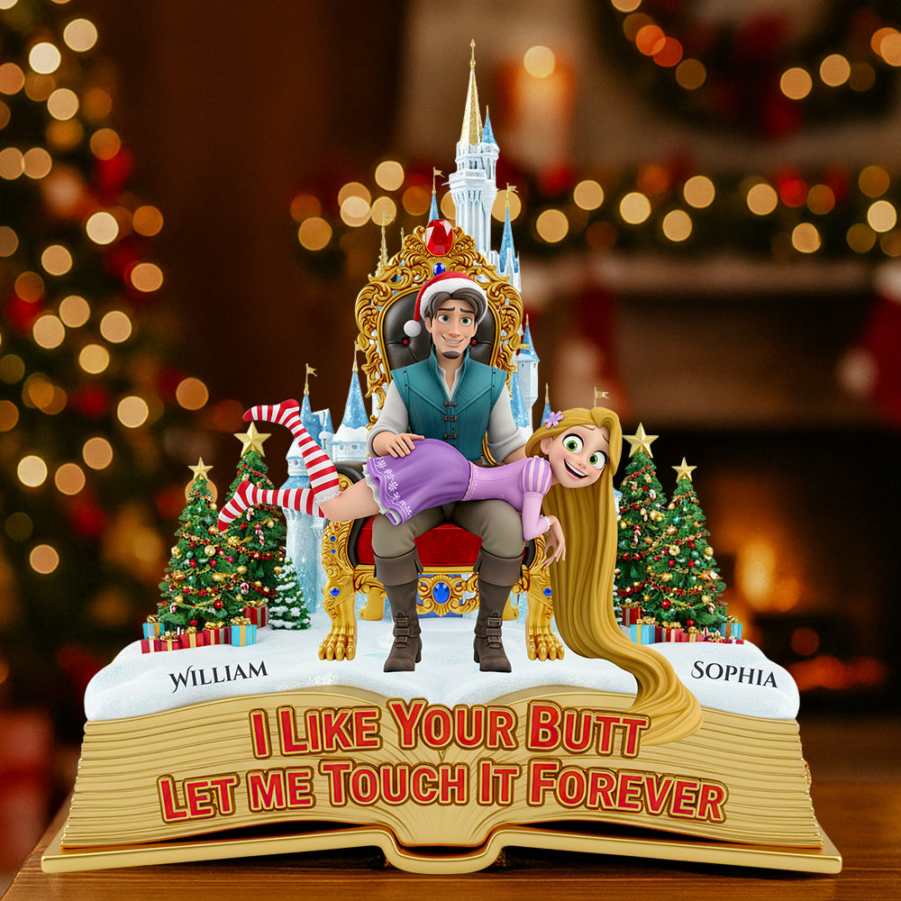 I Like Your Butt, Let Me Touch It Forever - Personalized Christmas Acrylic Plaque for Couples Shaped Plaques PopCulturePrints