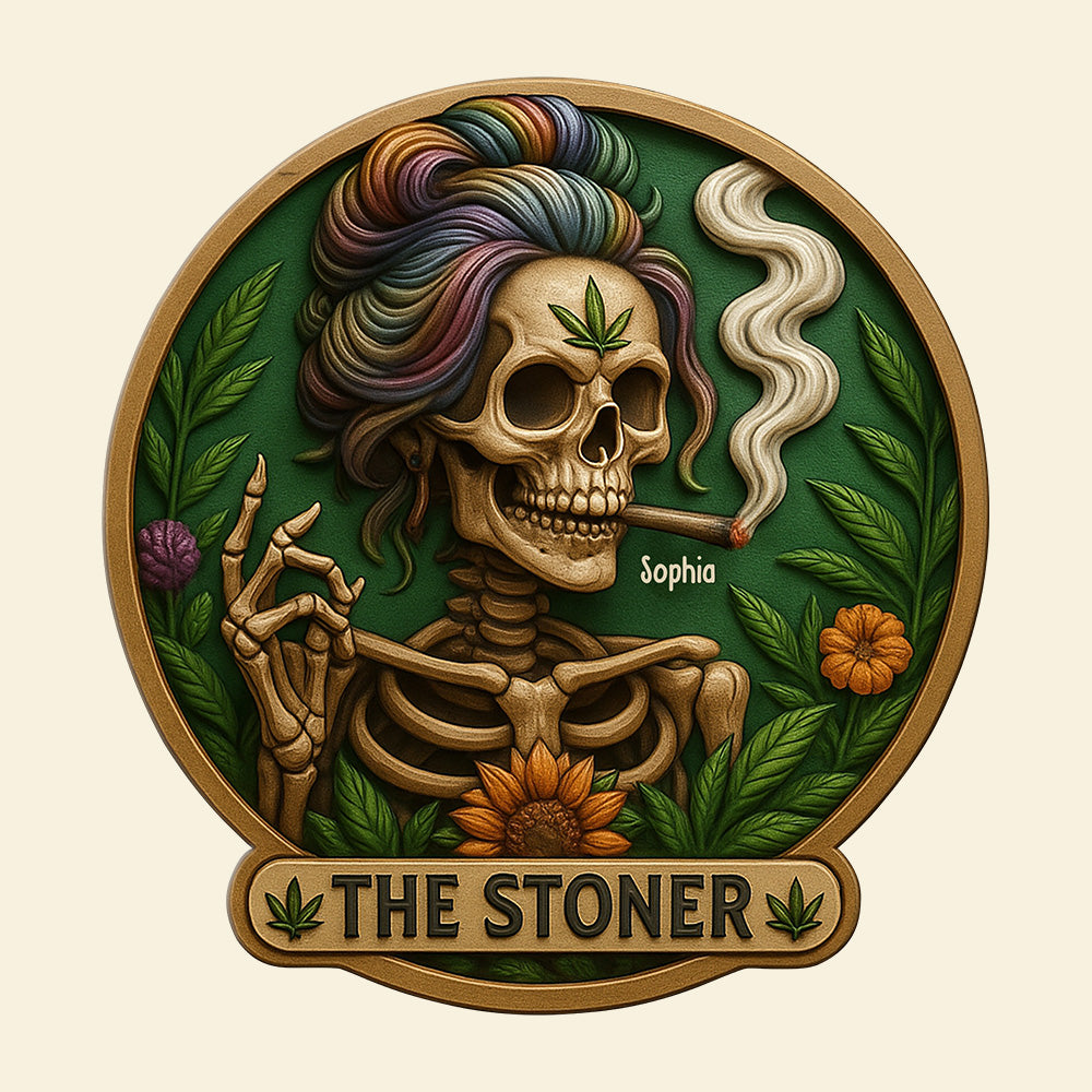 "Embrace the Vibe" - Unique Personalized Stoner Girl Wood Sign - Custom Gift for Her, Perfect for Any Occasion Wood Sign PopCulturePrints