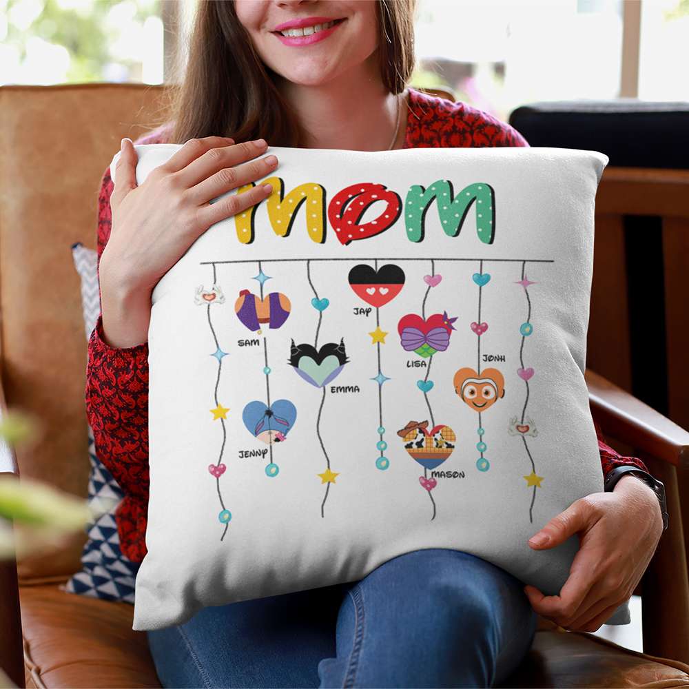 Personalized Grandma Pillow with Names & Icons - Perfect Mother's Day Gift Pillow PopCulturePrints