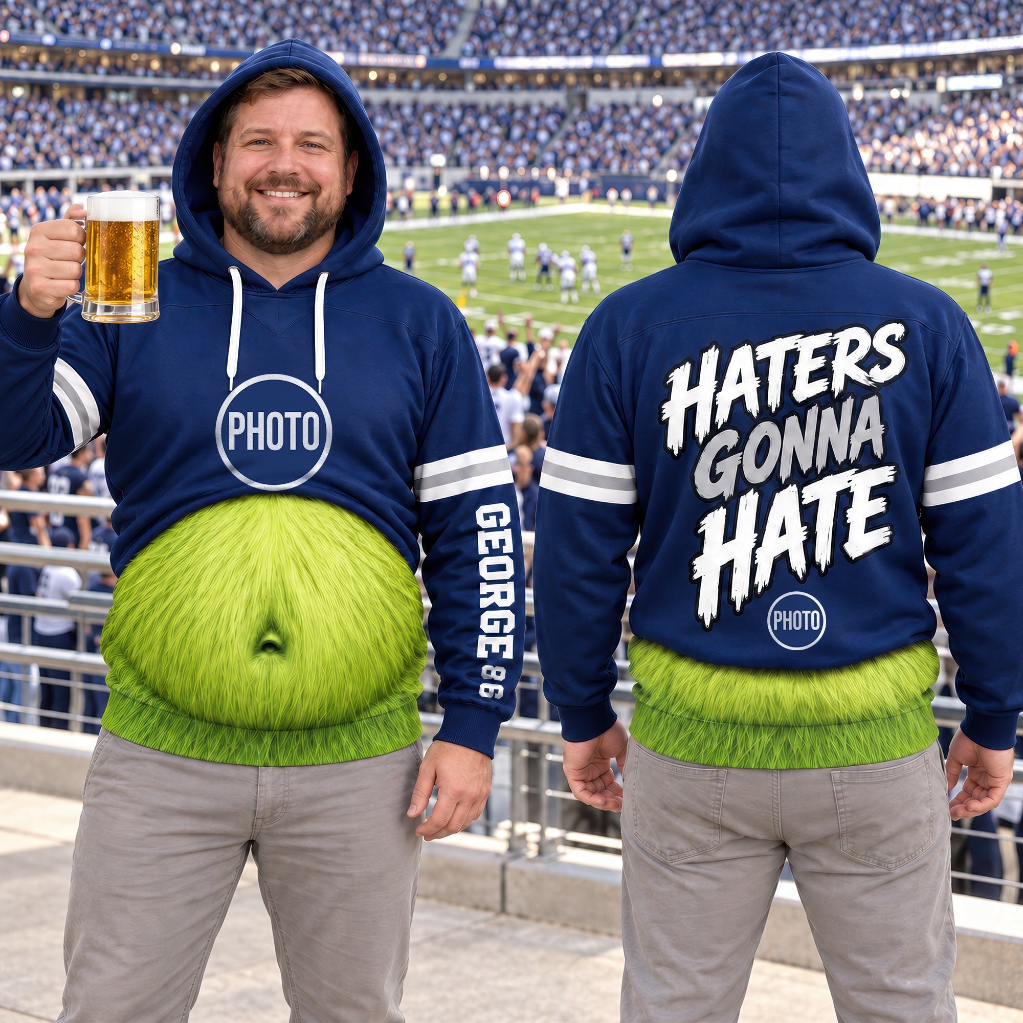 "Unleash Your Game Day Spirit - Festive Game Day Belly Shirt - Custom Personalized Gift for Sport Lovers"