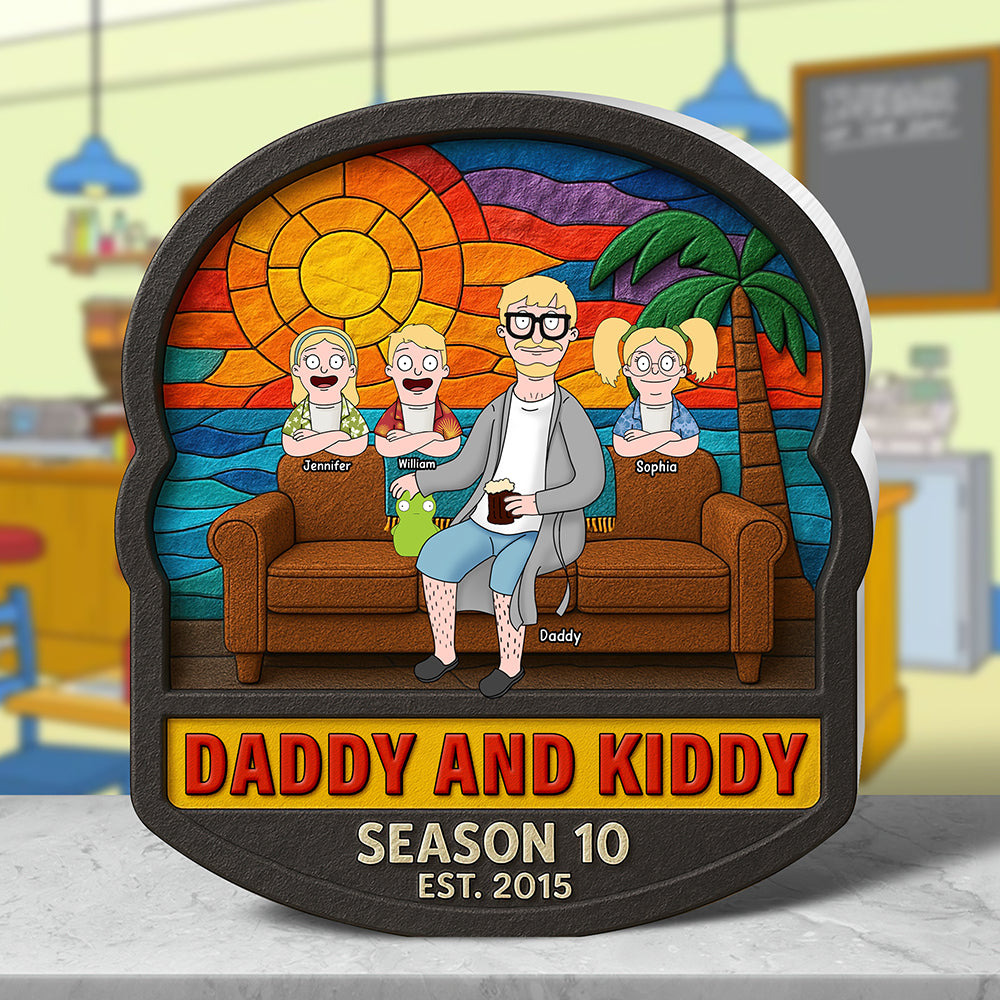 “A Symbol of Love: Daddy And Kiddy Acrylic Plaque - Personalized Gifts For Dad to Cherish” Shaped Plaques PopCulturePrints