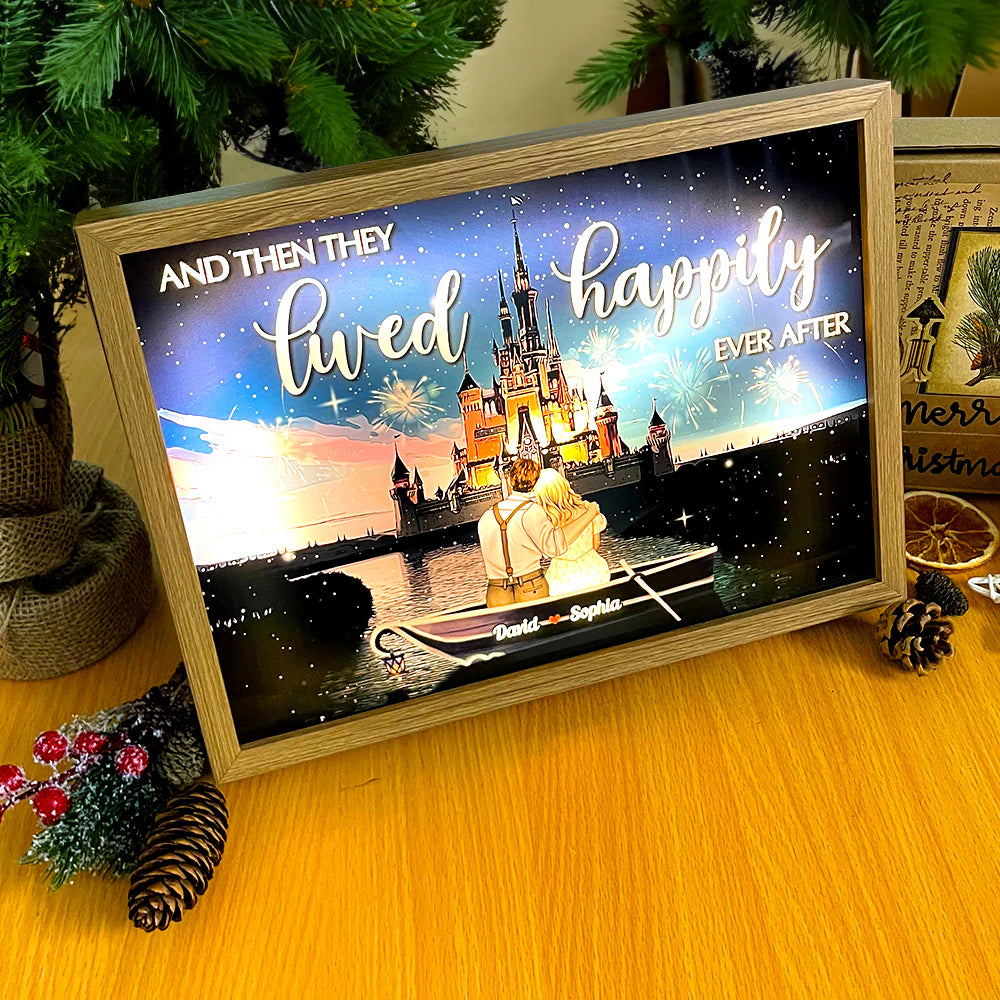 Personalized Happily Ever After Light Photo Frame for Couples