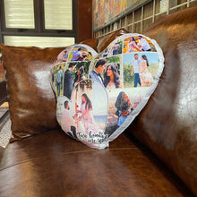 Load image into Gallery viewer, Personalized Heart-Shaped Photo Pillow for Newlywed Couples Pillow PopCulturePrints
