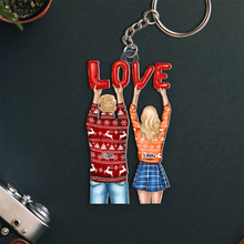 Load image into Gallery viewer, Personalized Love Keychain for Couples - Customizable Gift Keychains PopCulturePrints
