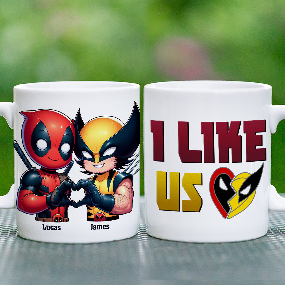 Personalized Deadpool and Wolverine Couple Mug