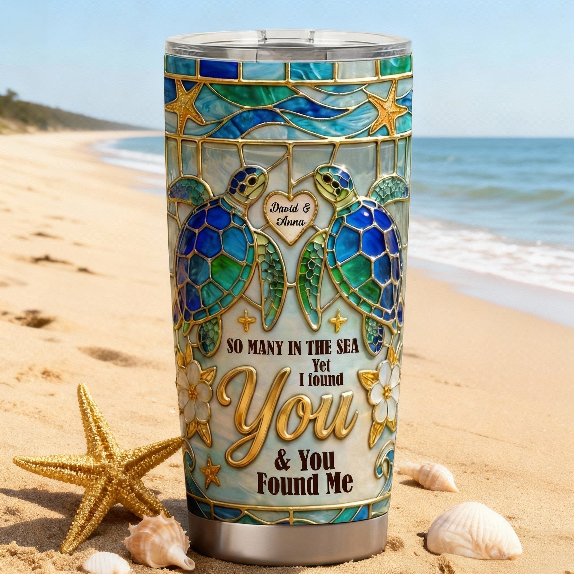 So Many in the Sea Yet I Found You - Personalized Ocean Love Tumbler for Couples