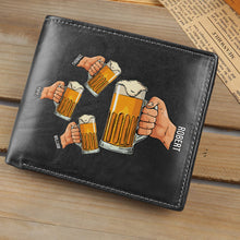 Load image into Gallery viewer, Personalized PU Leather Wallet for Dad - Beer Mug Design Leather Wallet PopCulturePrints

