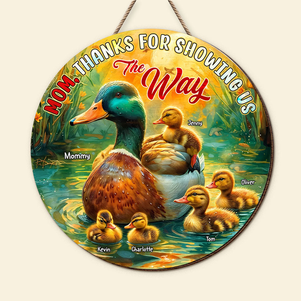 Mom, Thanks for Showing Us the Way - Personalized Wood Sign Gift for Mom & Grandma Wood Sign PopCulturePrints