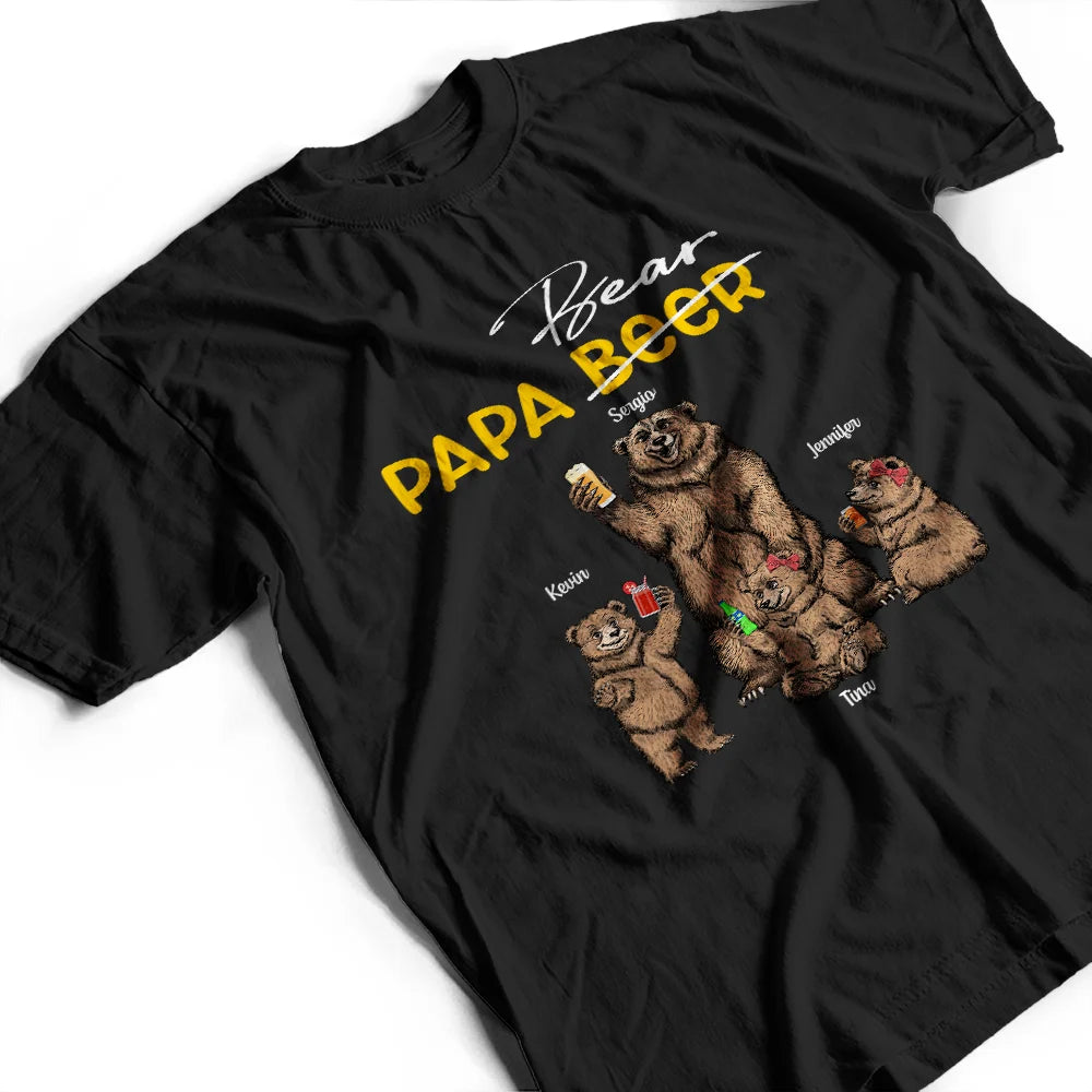 Papa Beer Papa Bear - Personalized T-Shirt for Dads T-shirt PopCulturePrints