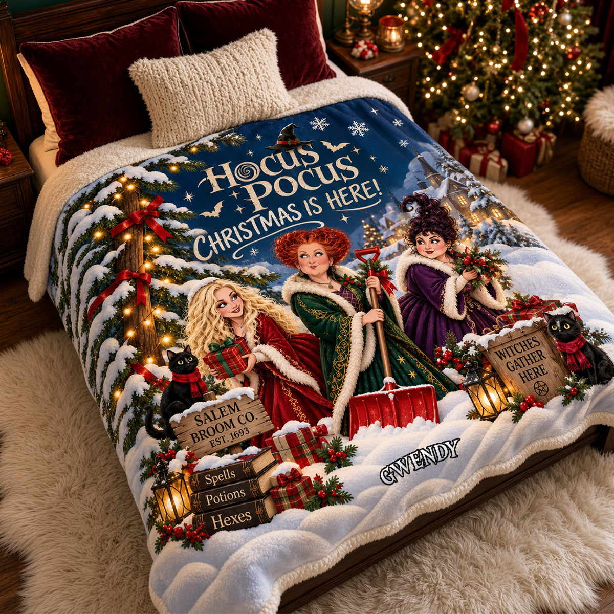 Christmas Witchcraft Blanket - Personalized Gifts For Witch Lovers 04qhdh081026 Blanket PopCulturePrints