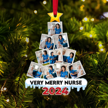 Load image into Gallery viewer, Personalized Nurse Photo Christmas Ornament 2024 Ornament PopCulturePrints
