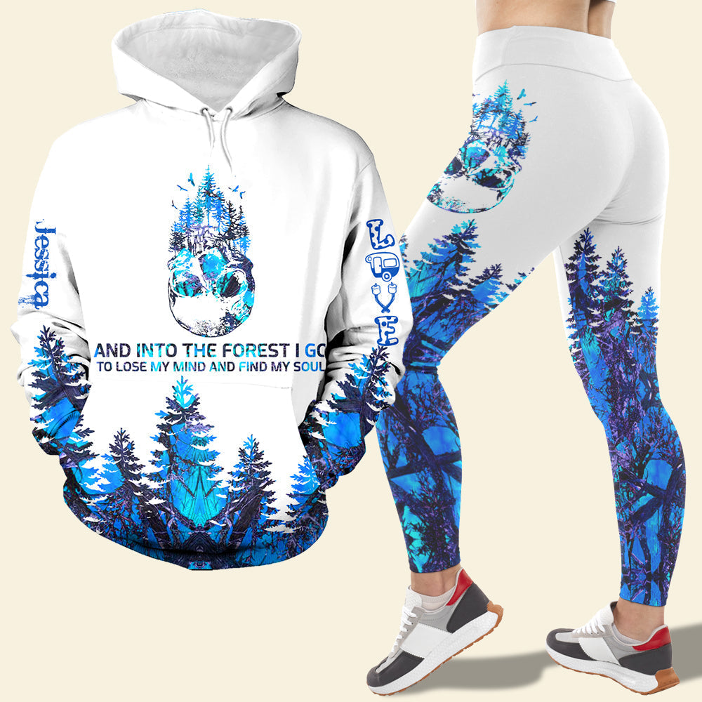 Custom Camping Girl Hoodie & Leggings Set - Forest Adventure Design