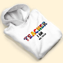Load image into Gallery viewer, Custom Teacher Shirt with Superhero Alphabet Design Shirts PopCulturePrints

