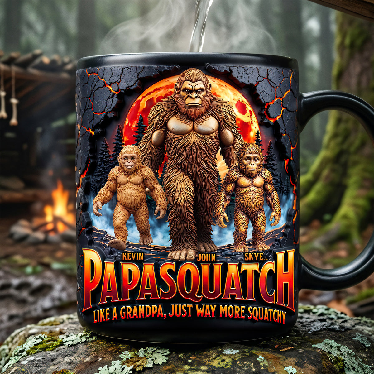 “Like a Grandpa, Just Way More Squatchy” - Forest Squatch Dad Magic Coffee Mug - Personalized Gift for Dads Coffee Mug PopCulturePrints