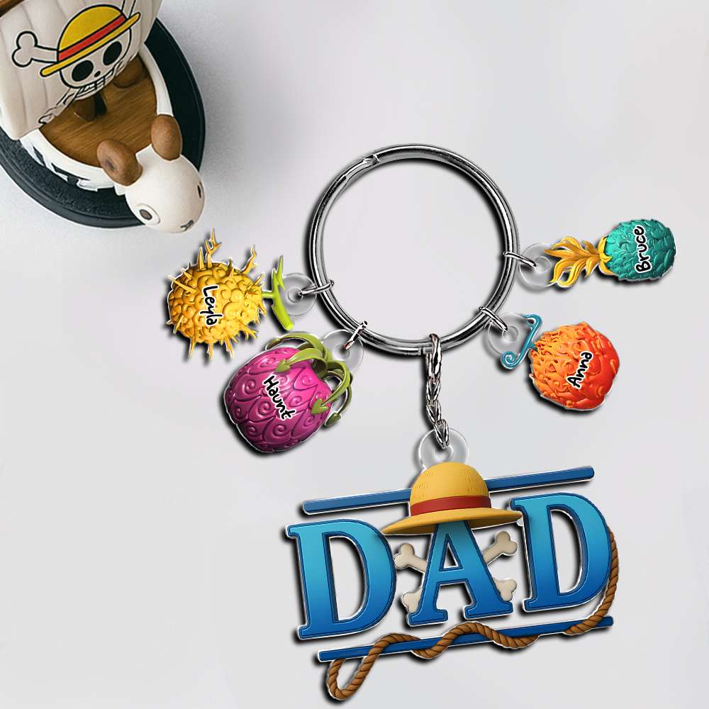 Fruit Dad Keychain - A Unique Personalized Gift for Dads Keychains PopCulturePrints