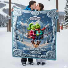 Load image into Gallery viewer, Husband and Wife Skiing Partners for Life - Personalized Quilt Bedding Set Bedding Set PopCulturePrints
