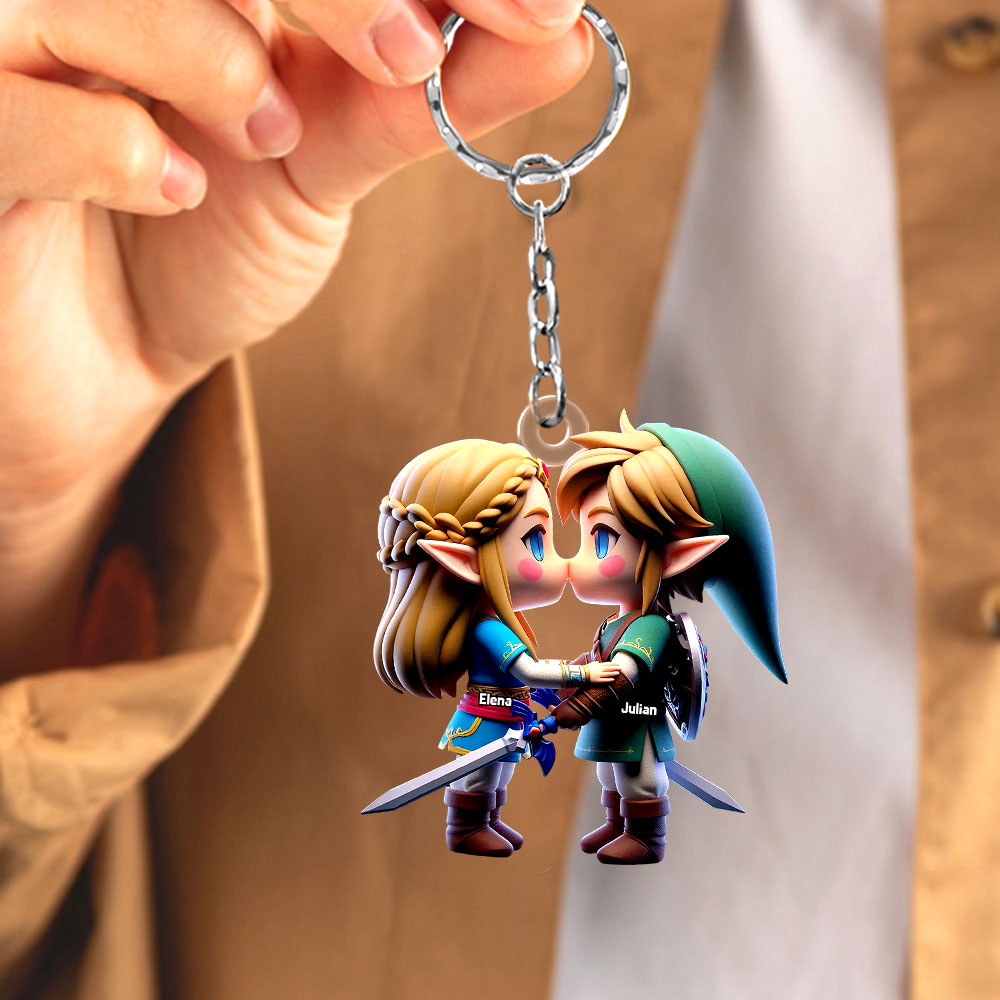 Custom Chibi Fantasy Couple Keychain