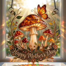 Load image into Gallery viewer, "A Touch of Whimsy for Mom - Whimsical Mushroom Mom Suncatcher - Personalized Gift for Moms" Ornament PopCulturePrints
