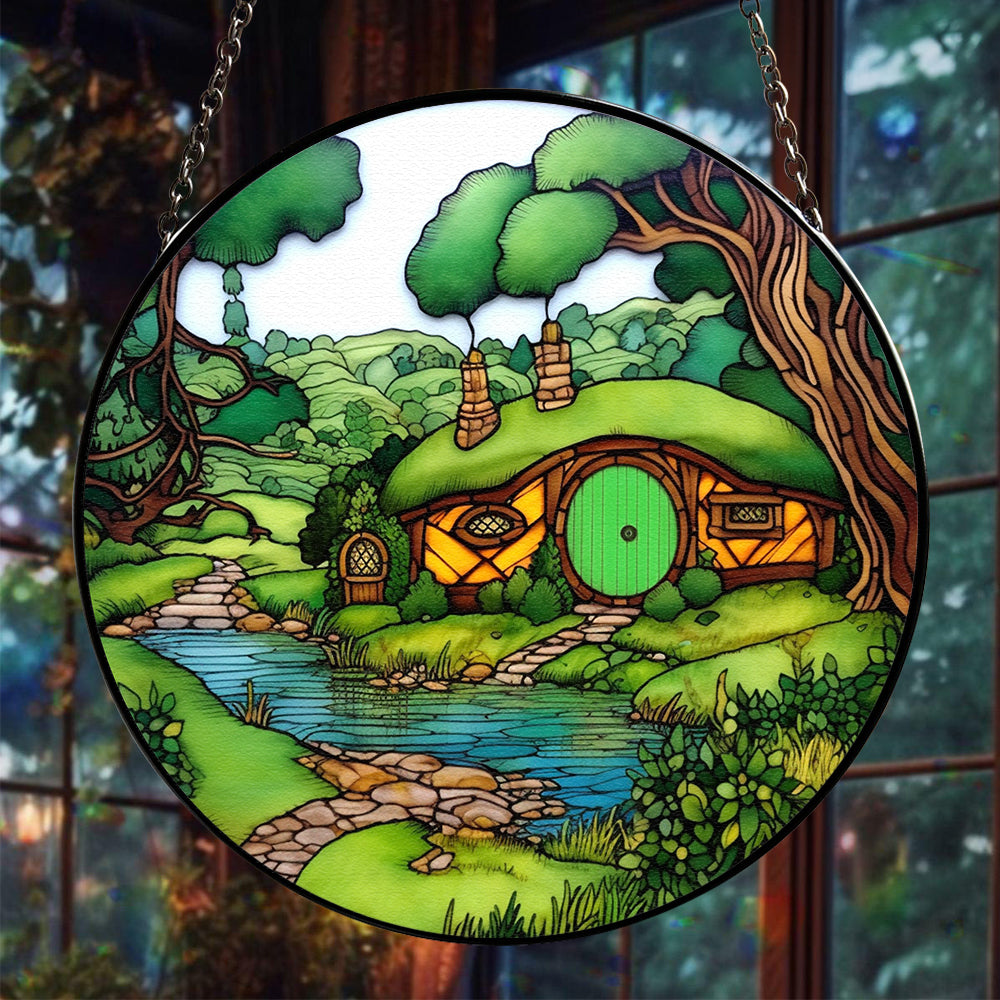 Personalized Fantasy Novel & Movie Inspired Stained Glass Ornament - Various Locations Suncatcher