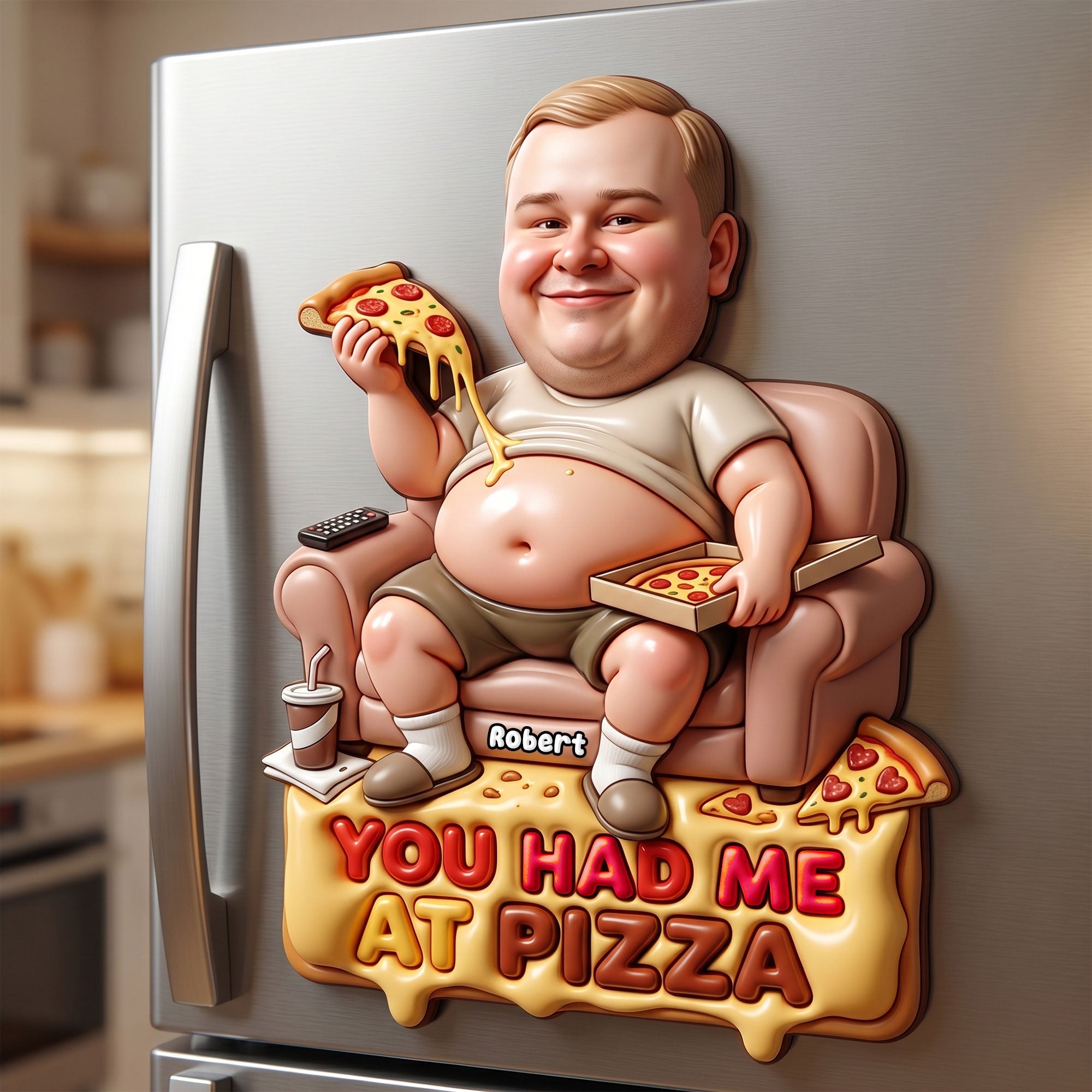 You Had Me At Pizza - Funny Custom Face Acrylic Fridge Magnet
