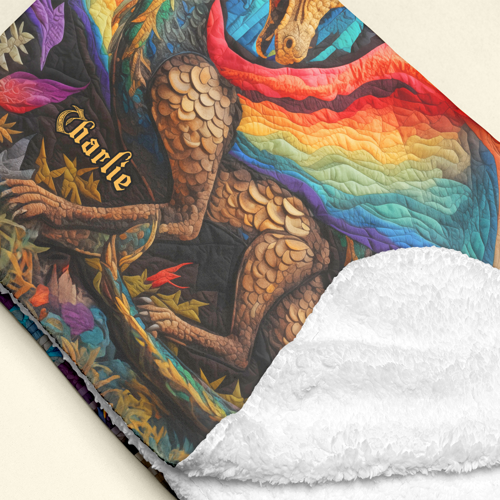 Personalized LGBT Pride Dragon Blanket