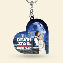 Load image into Gallery viewer, Personalized Couples Keychain - &#39;Til Death Star Do Us Part Keychains PopCulturePrints
