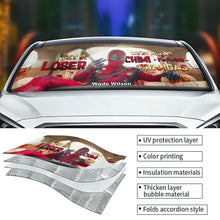 Load image into Gallery viewer, Get In Loser We&#39;re Making Chimichangas - Customizable Psychopath Car Sunshade
