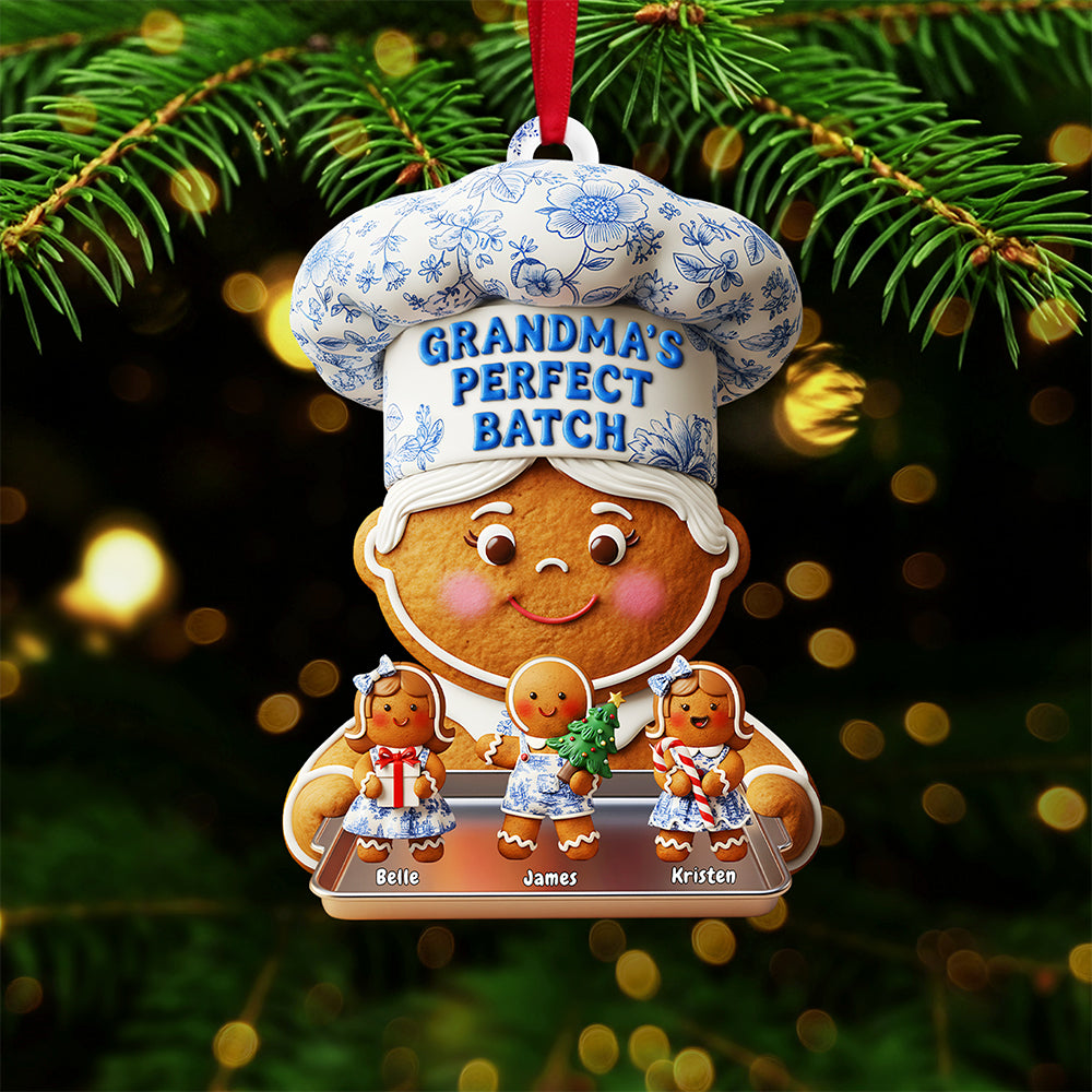 "Grandma's Perfect Batch" – Custom Christmas Ornament – Personalized Gift for Grandma, Family, and Loved Ones Ornament PopCulturePrints