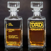 Load image into Gallery viewer, Best Dad in the Galaxy - Personalized Whiskey Bottle Whiskey Bottle PopCulturePrints
