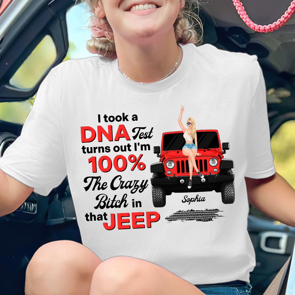 Personalized Funny DNA Test Jeep T-Shirt for Women