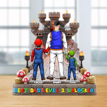 Load image into Gallery viewer, &quot;Level Up Your Dad&#39;s Game!&quot; - Personalized Dad Level Unlocked Acrylic Plaque - Unique Gift for Dads, Grandpas, and More Shaped Plaques PopCulturePrints
