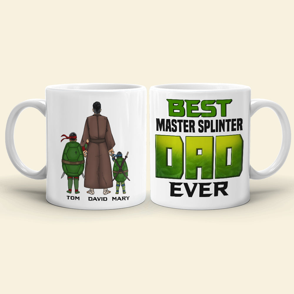 Custom Best Master Splinter Dad Mug - Personalized Gift for Fathers Coffee Mug PopCulturePrints