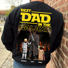 Load image into Gallery viewer, “Best Dad In The Galaxy” - Personalized Dad Shirt - Custom Gift for Fathers, Dads, and Grandfathers Shirts PopCulturePrints
