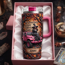 Load image into Gallery viewer, My Broom Broke, So Now I Drive A Jeep - Custom 40oz Tumbler with Handle for Off-road Lovers
