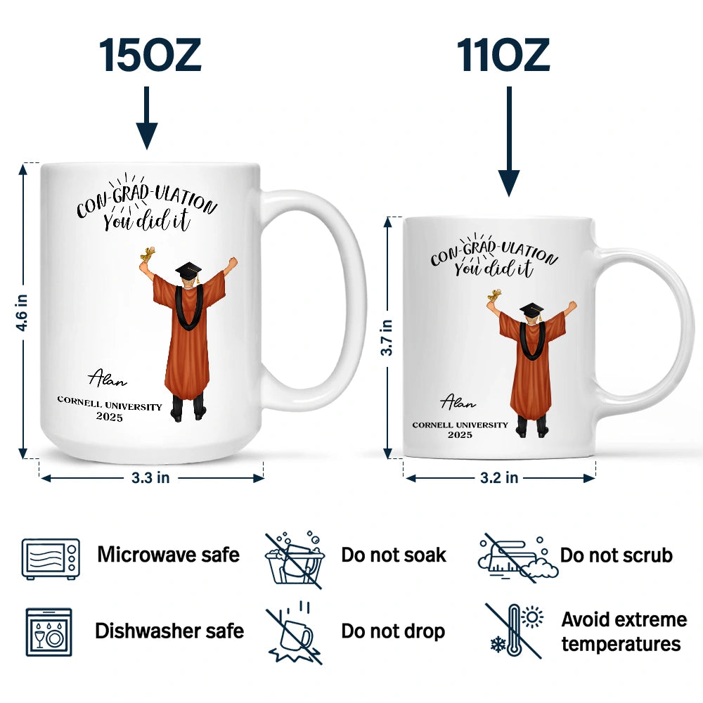 You Did It - Personalized Graduation Mug for Achievers Mug PopCulturePrints