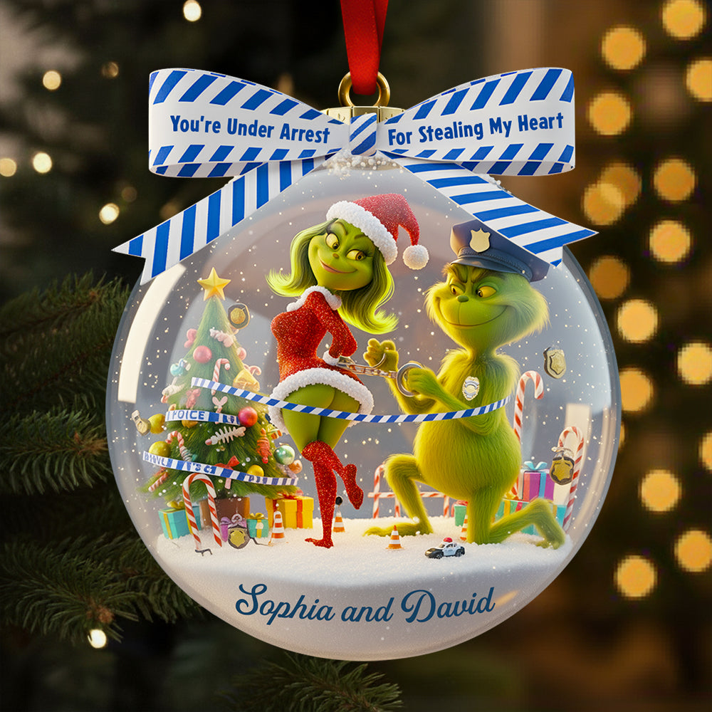 Christmas Love Under Arrest - Personalized Couple Ornament Ornament PopCulturePrints