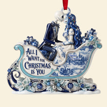Load image into Gallery viewer, All I Want For Christmas Is You - Gothic Couple Toile de Jouy Christmas Ornament Ornament PopCulturePrints
