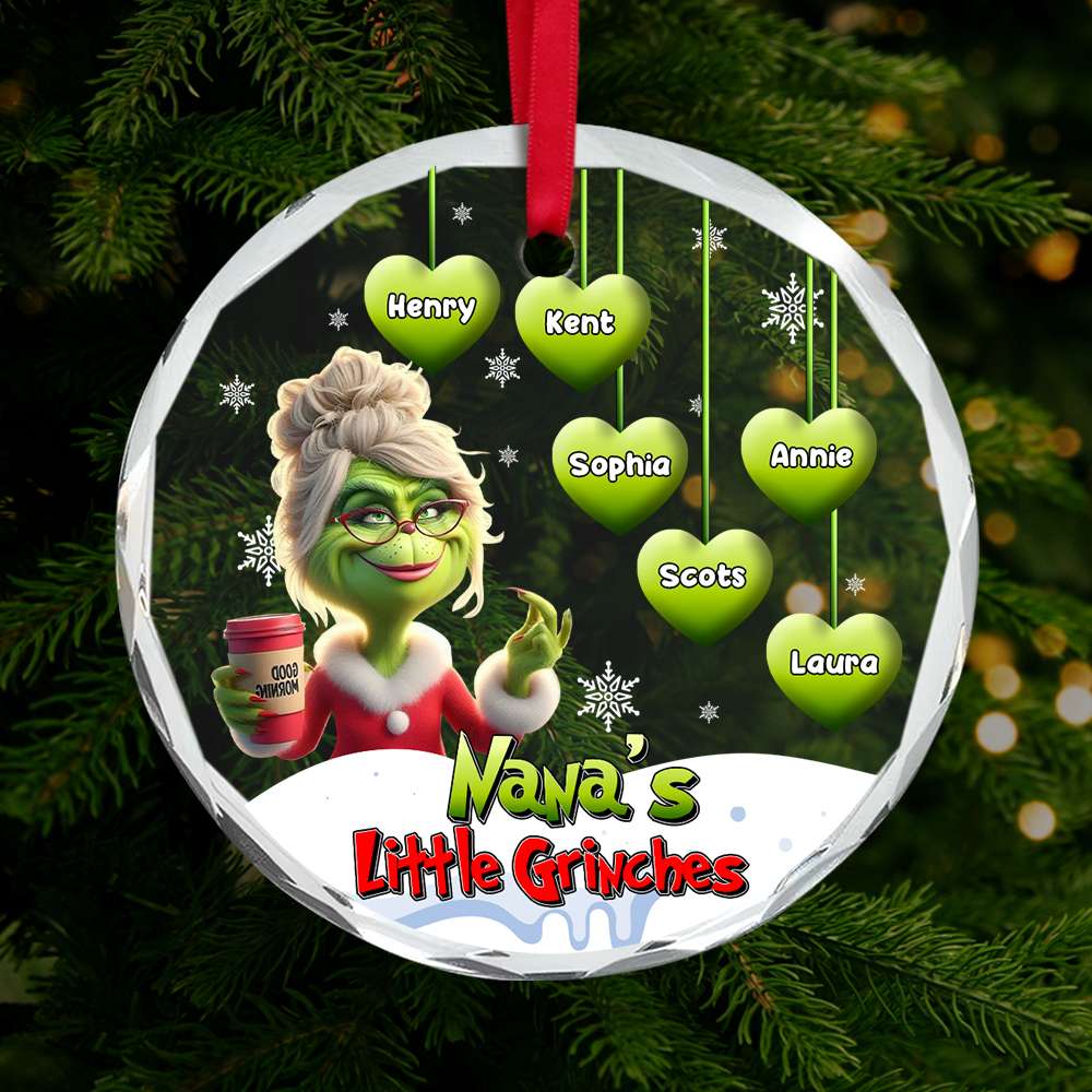 Personalized Nana's Little Grinches Christmas Ornament Ornament PopCulturePrints