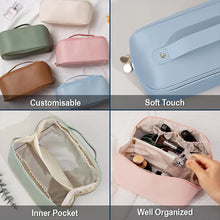 Load image into Gallery viewer, Embrace Elegance: Flower Butterfly Monogram - Personalized Leather Makeup Bag Leather Makeup Bag PopCulturePrints
