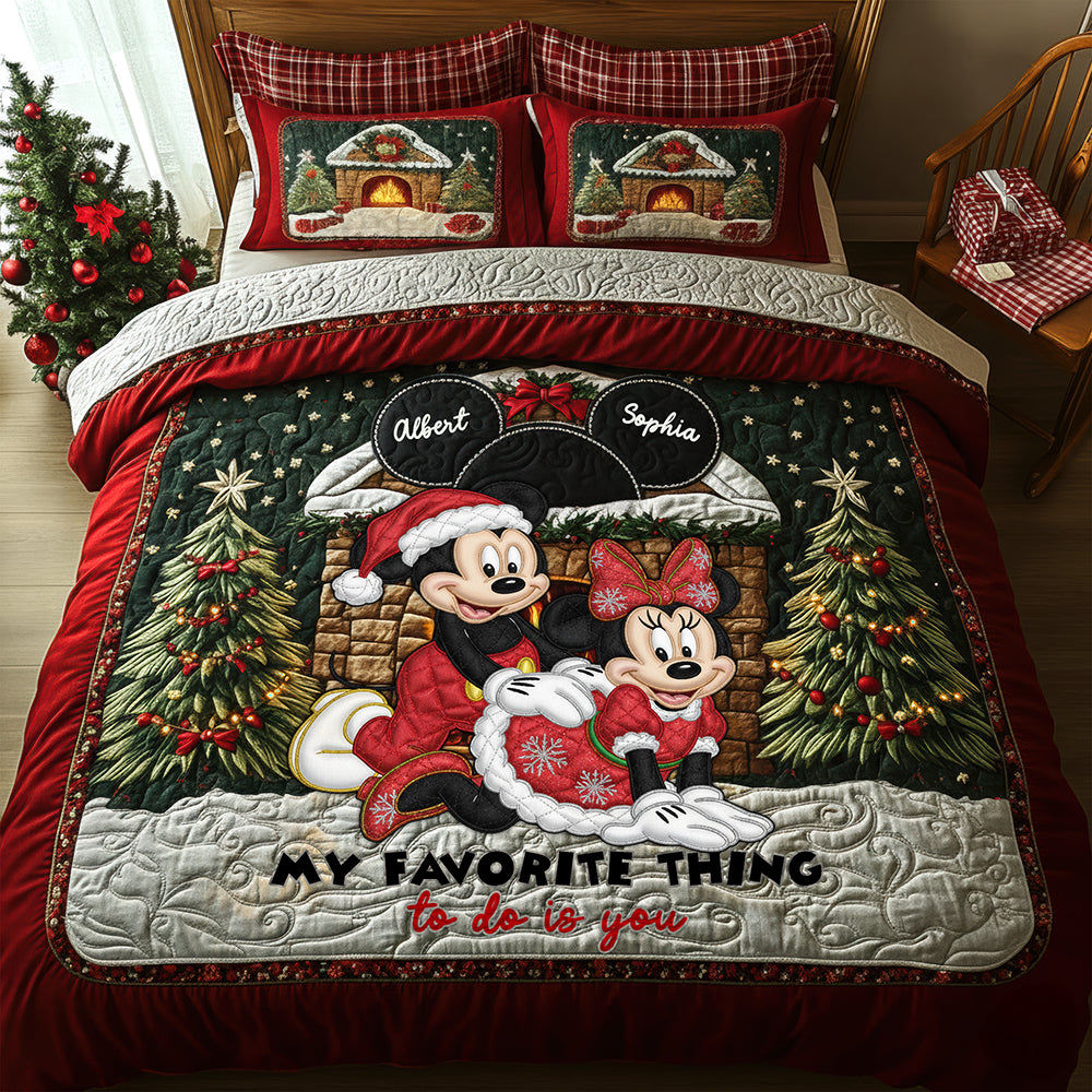 My Favorite Thing to Do is You - Personalized Christmas Bedding Set for Couples Bedding Set PopCulturePrints